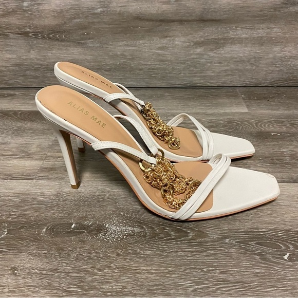 Alias Mae | Ankle Strap Heel in Ivory Size 39 NEW - Picture 3 of 11